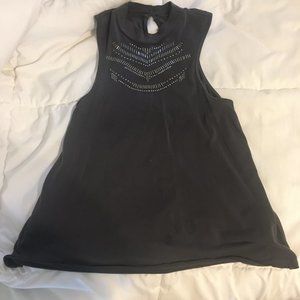 Jeweled High neck tank top